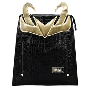 marvel comic book loki cosplay black mini backpack