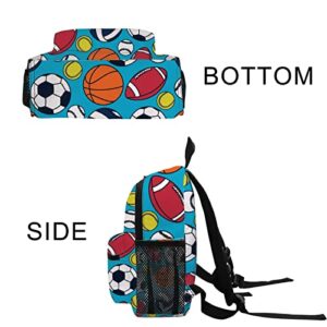 Cute Football Soccer Basketball Kids Backpack, Mini Bag for Boys Girls Preschool Travel