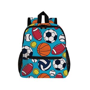 cute football soccer basketball kids backpack, mini bag for boys girls preschool travel