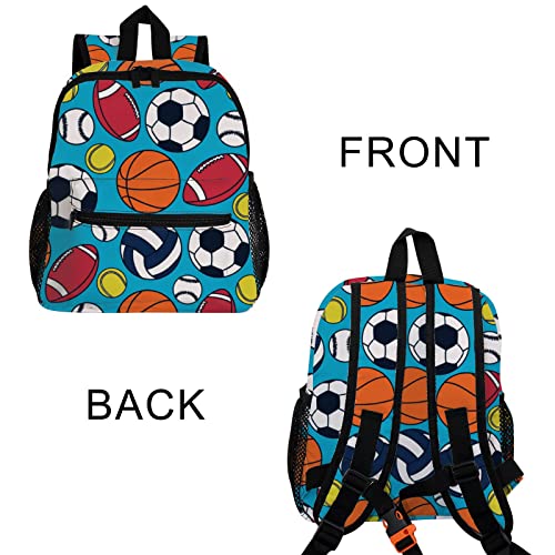 Cute Football Soccer Basketball Kids Backpack, Mini Bag for Boys Girls Preschool Travel