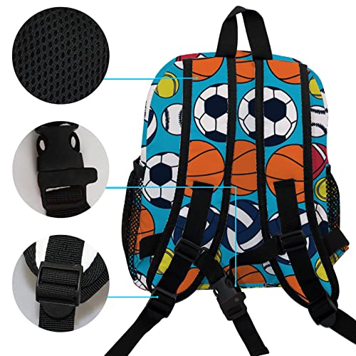 Cute Football Soccer Basketball Kids Backpack, Mini Bag for Boys Girls Preschool Travel