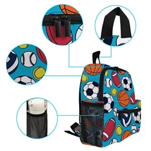 Cute Football Soccer Basketball Kids Backpack, Mini Bag for Boys Girls Preschool Travel