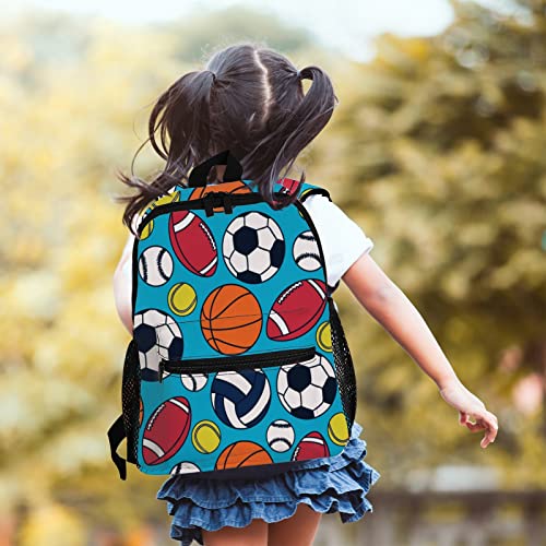 Cute Football Soccer Basketball Kids Backpack, Mini Bag for Boys Girls Preschool Travel