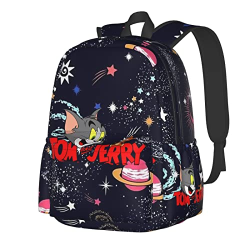 Cute Cartoon Cat Backpack,Universe Space Star Planet Casual Daypack,Laptop Backpack,Shoulder Bag,College Backpack,Travel Outdoor Backpack Cute Teen Backpacks For Men Women College Simple Backpack-A1