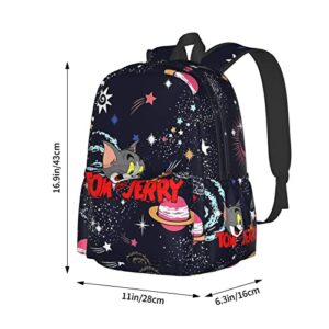 Cute Cartoon Cat Backpack,Universe Space Star Planet Casual Daypack,Laptop Backpack,Shoulder Bag,College Backpack,Travel Outdoor Backpack Cute Teen Backpacks For Men Women College Simple Backpack-A1