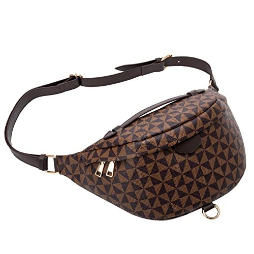 chest bag for Women fashion trend waist bag crossbody bag large capacity printing small backpack supermarket cashier bag (Brown2)