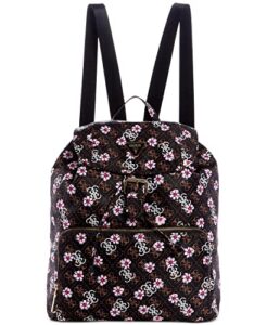 guess women’s logo floral print nylon large backpack – black multi