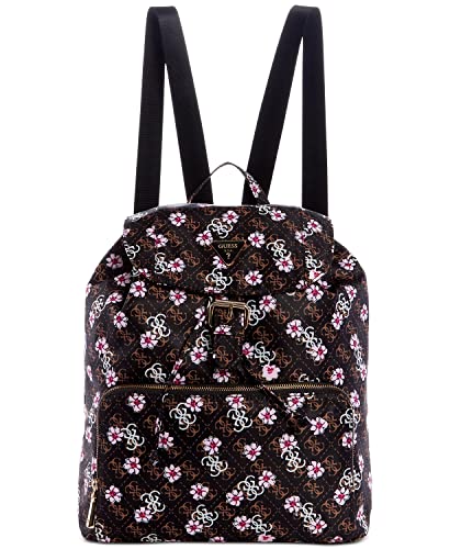 Guess Women's Logo Floral Print Nylon Large Backpack - Black Multi