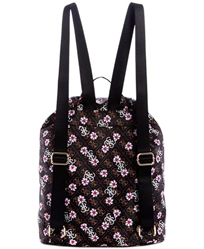 Guess Women's Logo Floral Print Nylon Large Backpack - Black Multi