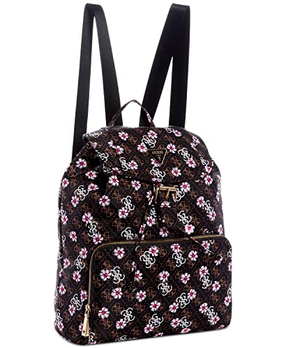 Guess Women's Logo Floral Print Nylon Large Backpack - Black Multi