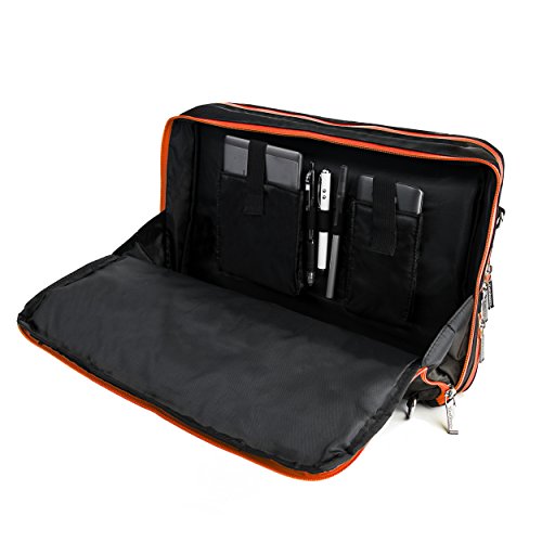 Vangoddy El Prado 3-in-1 13" 14 inch Laptop Messenger Bag Backpack (Orange Black)