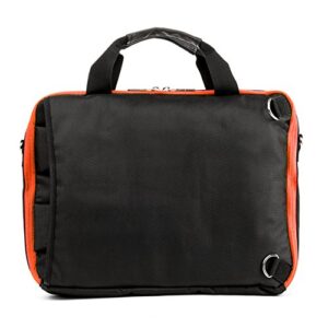 Vangoddy El Prado 3-in-1 13" 14 inch Laptop Messenger Bag Backpack (Orange Black)