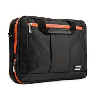 Vangoddy El Prado 3-in-1 13" 14 inch Laptop Messenger Bag Backpack (Orange Black)