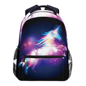 wamika galaxy dab unicorn rainbow stars nebula kids backpack school bookbag bag