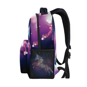 Wamika Galaxy Dab Unicorn Rainbow Stars Nebula Kids Backpack School Bookbag Bag