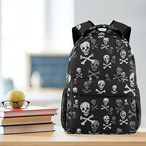 Skulls Bones Pattern Backpack Students Shoulder Bags Travel Bag College School Backpacks