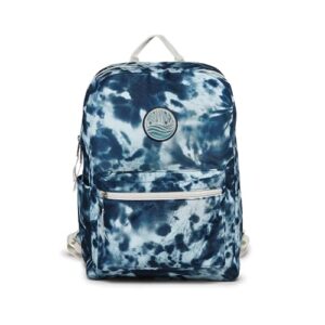 pura vida blue tie dye backpack travel bag – 400d polyester, brand patch – large capacity, 29 liters