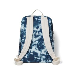 Pura Vida Blue Tie Dye Backpack Travel Bag - 400D Polyester, Brand Patch - Large Capacity, 29 Liters