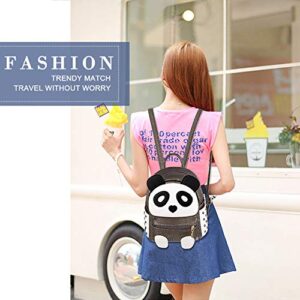 Panda Backpack for Girls and Boys Cute Waterproof Leather Small Travel Bag Adorable Gift for Kids, Cinnamon