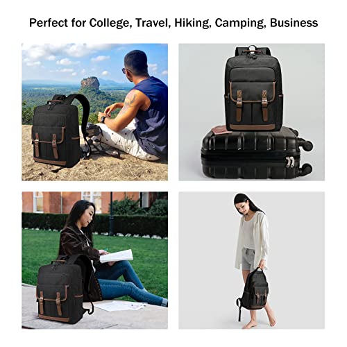 COTTEBED Laptop Backpack for Women Men Work Bag, Lightweight Travel Bags Casual Daypacks for Business, School, College,Fit up to 15.6 inch Computer(Black)