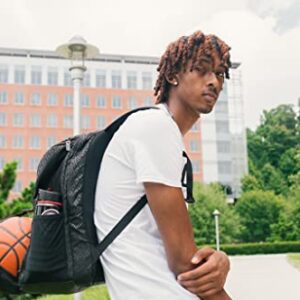 POINT3 New Road Trip Tech Backpack - Basketball Backpack with Waterproof Laptop Sleeve - Every Compartment You Need for Ball, Gear, Shoes, Books & Laptops (Black)