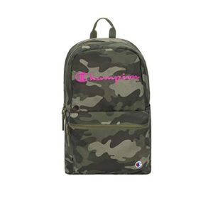 champion unisex adult varsity backpacks, camo olive/fuchsia, one size us