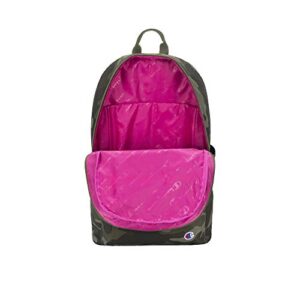 Champion unisex adult Varsity Backpacks, Camo Olive/Fuchsia, One Size US