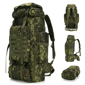 70l hiking backpack military tactical camping adjustable waterproof climbing sport bags (russian camo)