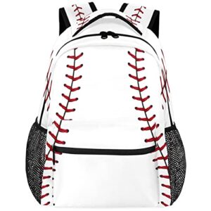 baseball ball print pattern large backpack rucksack book bag 16×11.4×6.9 inches travel hiking school bag for adult boys girls