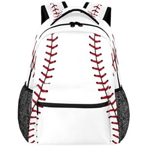 Baseball Ball Print Pattern Large Backpack Rucksack Book Bag 16x11.4x6.9 Inches Travel Hiking School Bag for Adult Boys Girls