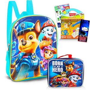 nick shop paw patrol backpack and lunch bag set for boys, girls – bundle with paw patrol backpack and insulated lunch box plus activity book, stickers and more (paw patrol school supplies for kids)