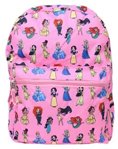 disney princess 16″ backpack bag belle cinderella tiana jasmine ariel snow white