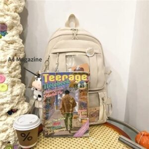 SHIDAI Kawaii Girl Cute Backpack Cute Aesthetic Backpack for School (Beige,ONE SIZE), DRF-1287