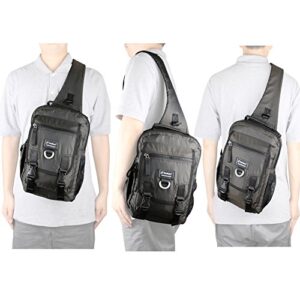Vanlison Sling Bag Backpack Cross Body Messenger Bag Shoulder Backpack Travel Rucksack Black