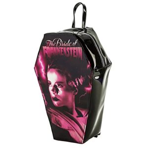 rock rebel bride of frankenstein coffin backpack – official classic universal monsters bag 14″