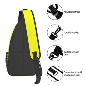 Softball Print Sling Bag Crossbody Backpack for Men Women Yellow Softball with Red Stitches Cute Sports Ball Pattern Chest Bag Adjustable Shoulder Backpack Gym Sport Travel Hiking Daypack Outdoors