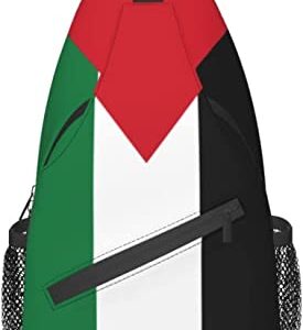 Flag of Palestine Sling Backpack Crossbody Chest Bag Daypack for Hiking Travel