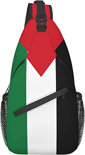 Flag of Palestine Sling Backpack Crossbody Chest Bag Daypack for Hiking Travel