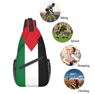 Flag of Palestine Sling Backpack Crossbody Chest Bag Daypack for Hiking Travel