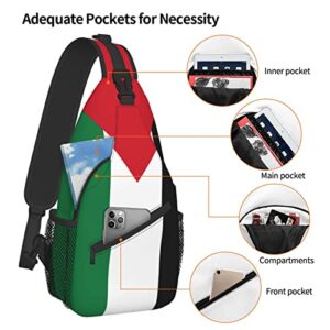 Flag of Palestine Sling Backpack Crossbody Chest Bag Daypack for Hiking Travel