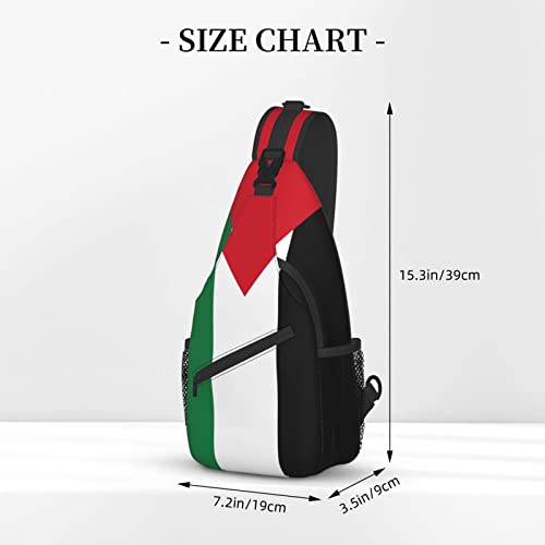 Flag of Palestine Sling Backpack Crossbody Chest Bag Daypack for Hiking Travel