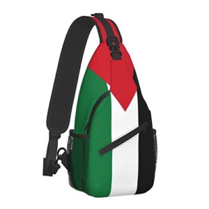 Flag of Palestine Sling Backpack Crossbody Chest Bag Daypack for Hiking Travel