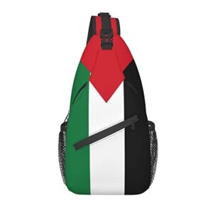 Flag of Palestine Sling Backpack Crossbody Chest Bag Daypack for Hiking Travel