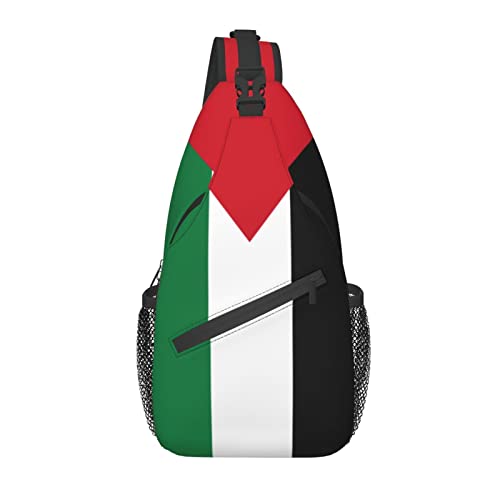 Flag of Palestine Sling Backpack Crossbody Chest Bag Daypack for Hiking Travel