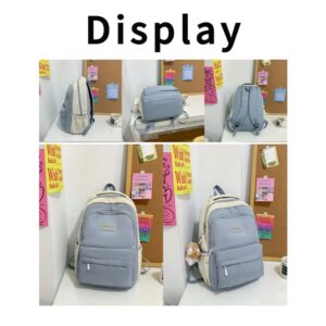 Kawaii Aesthetic Back to School Backpack with Lovely Pendant for Girls and Boys Christmas Gifts in 5 Colors (Black)