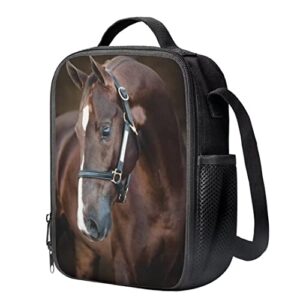 Pretty Brown Horse Set Print Animal Schoolbag Bookbag Kids/Boys/Girls Backpack Casual Daypack Lightweight Travel Simple Comfortable Backpack Set With Pencil Bag And Lunch Bag