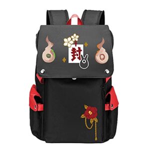 toilet bound hanako kun backpack anime school bags bookbag laptop daypack large travel bag with usb charging (one size, red 4)
