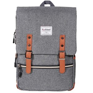 rockland heritage usb laptop backpack, grey, large