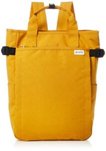 anello grande(アネロ グランデ) women 10 pockets 2-way tote backpack, mustard