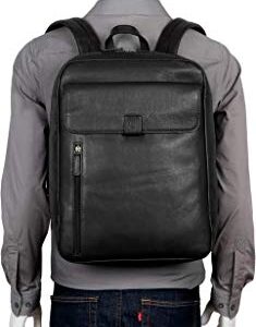 Hidesign Aiden Large Multi-functional Leather 17 Inch Laptop Backpack (Black)